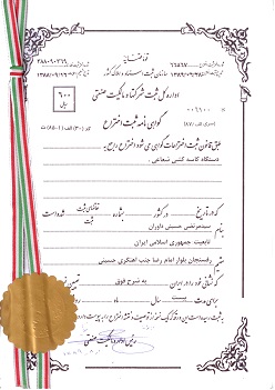  ثبت اختراع دستگاه کاسه کشی شعاعی توسط سید مرتضی حسینی(مدیر عامل)